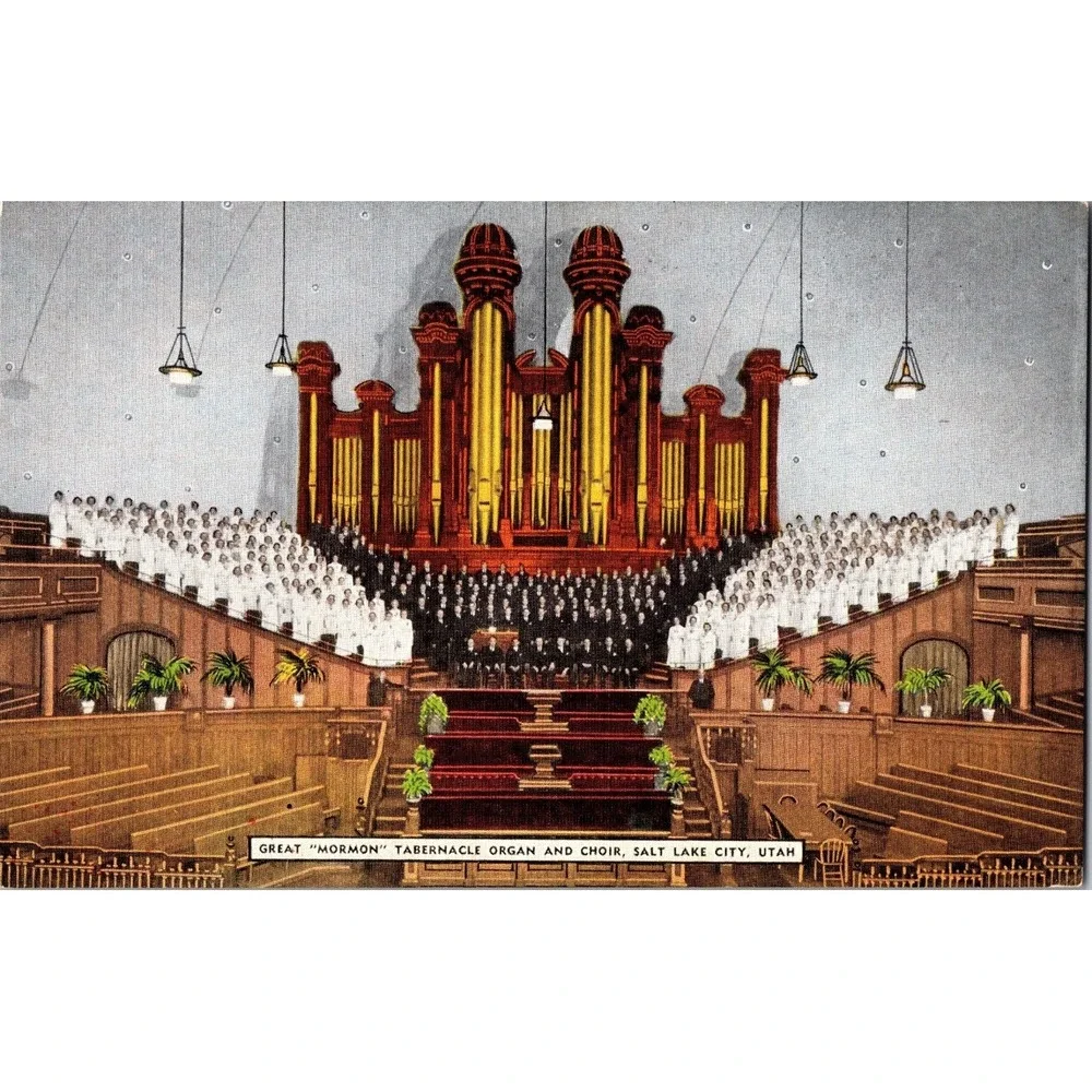 Vintage Mormon Tabernacle‎ Organ & Choir Postcard Salt Lake City Utah